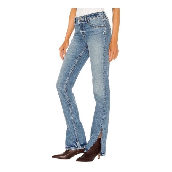 NEW Jeans Grlfrnd Hailey Low Rise Slim Boot Cut Split Leg in Melrose - Picture 2 of 11